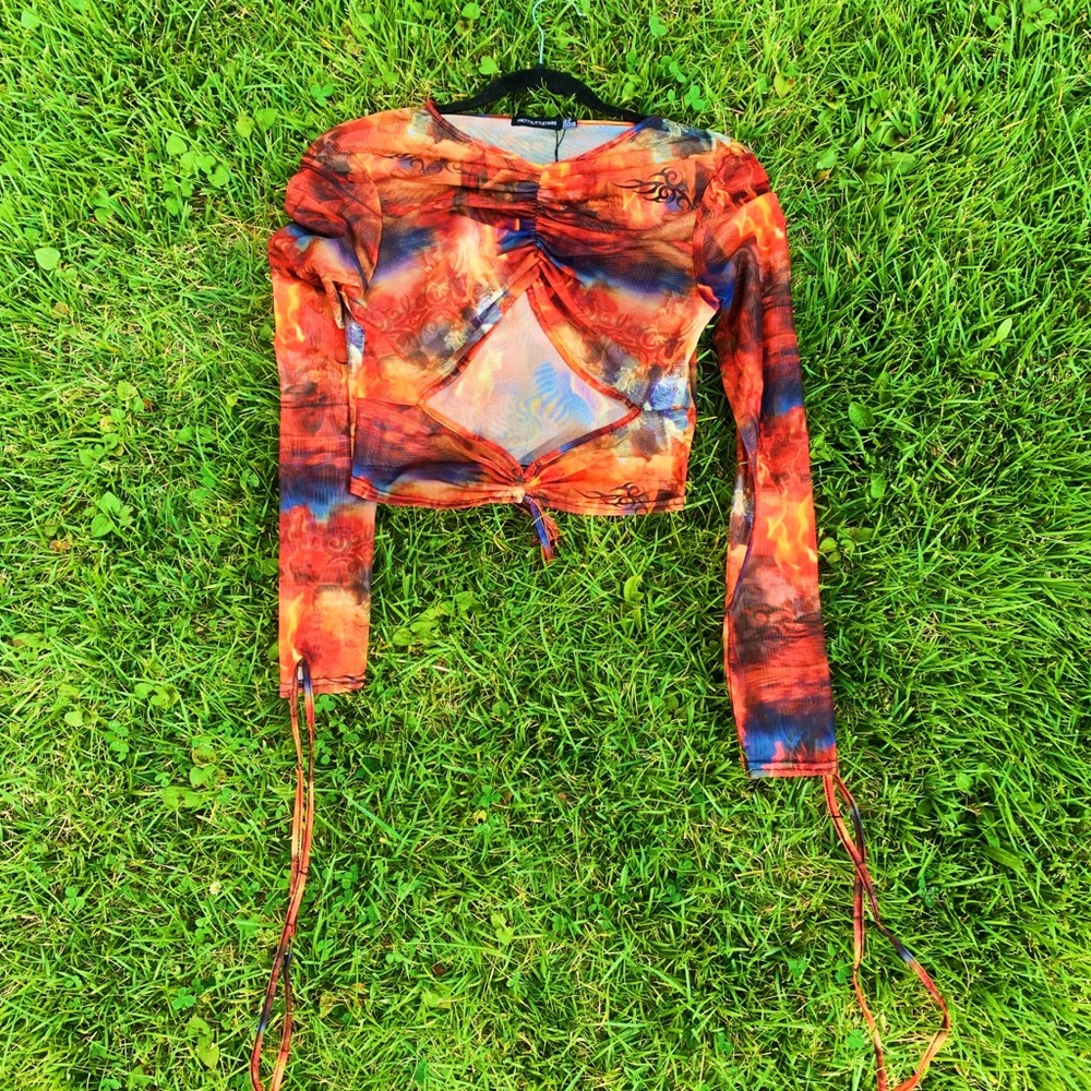 PLT Ruched Cut Out Top